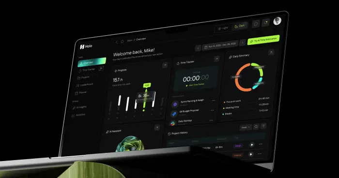 UX/UI & Web App Design for Holo AI Task Tracker
