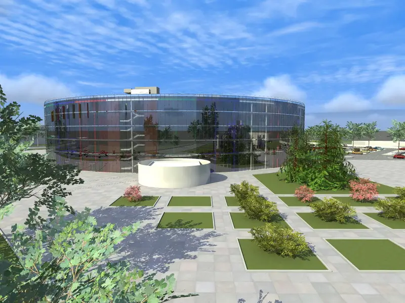 Design and visualization of the central entrance