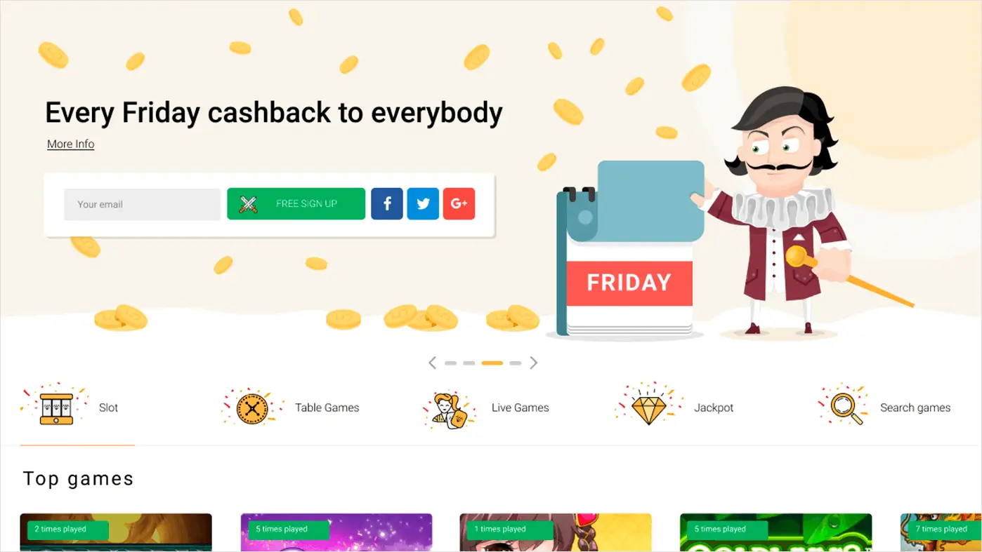 Branding, design, and HTML Markup for gambling website Est Casino