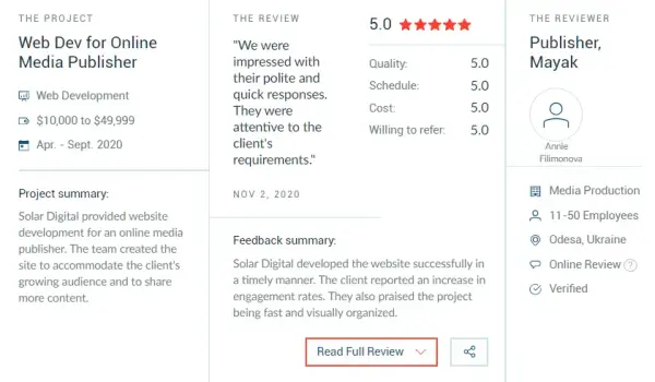Solar Digital Receives Clutch Global Award
